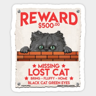 Missing Black Himalayan Cat Feline Animal Lover's Novelty Gift Sticker